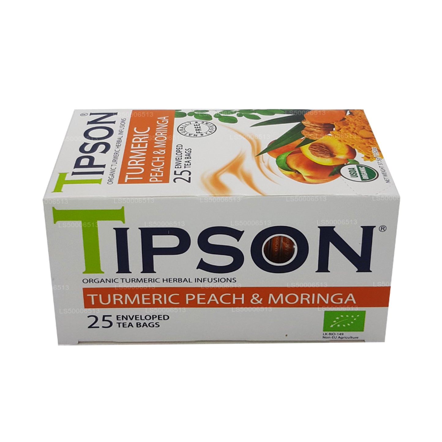 Tipson Turmeric Peach & Moringa 25 Enveloped Tea Bags (37.5g)