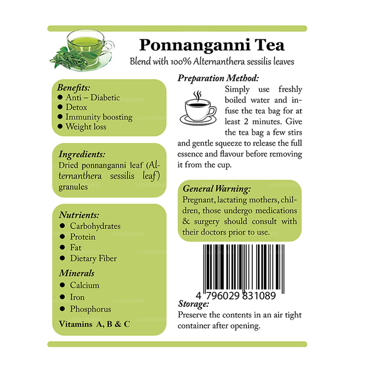 Lifetone Ponnanganni Tea (30g)