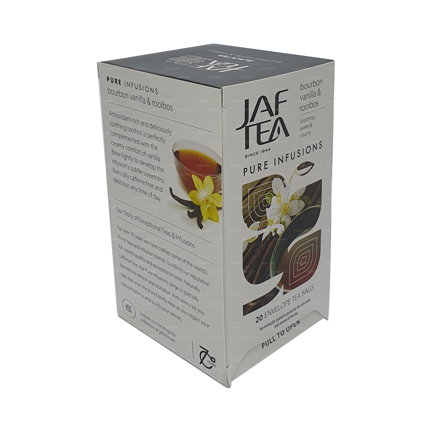 Jaf Tea Pure Infusions Collection Bourbon Vanilla Rooibos Foil Envelop Tea Bags (30g)