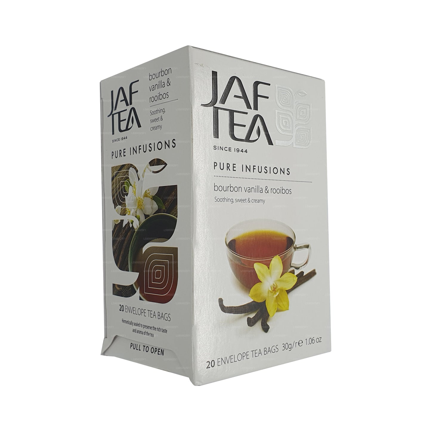Jaf Tea Pure Infusions Collection Bourbon Vanilla Rooibos Foil Envelop Tea Bags (30g)