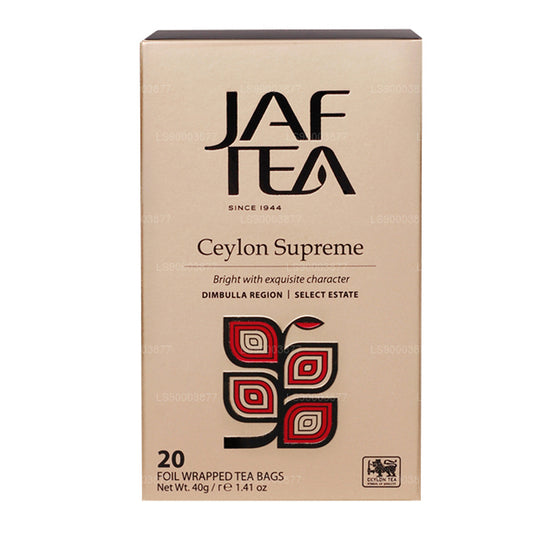 Jaf Tea Classic Gold Collection Ceylon Supreme (40g) Foil Envelop 20 Tea Bags