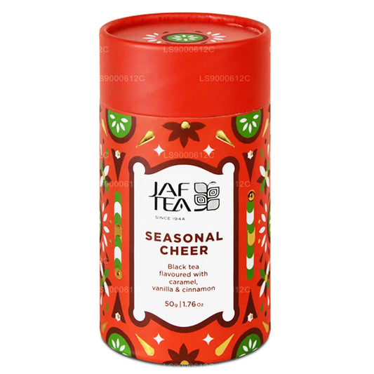 Jaf Tea Seasonal Cheer Black Tea Flavored With Caramel, Vanilla and Cinnamon Caddy (50g)