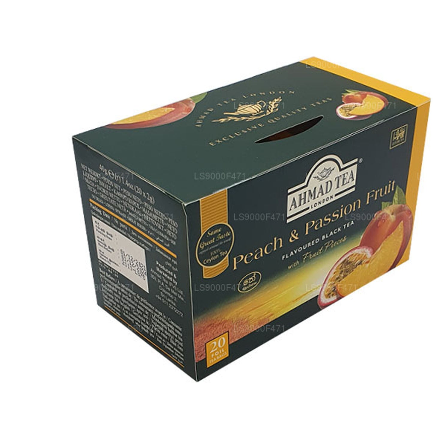 Ahmad Tea Black Tea, Peach & Passion Fruit - 20 tea bags, 40 g