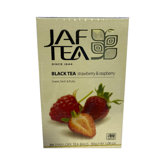 Jaf Tea Pure Fruits Collection Black Tea Strawberry and Raspberry Foil Envelop Tea Bags (30g)