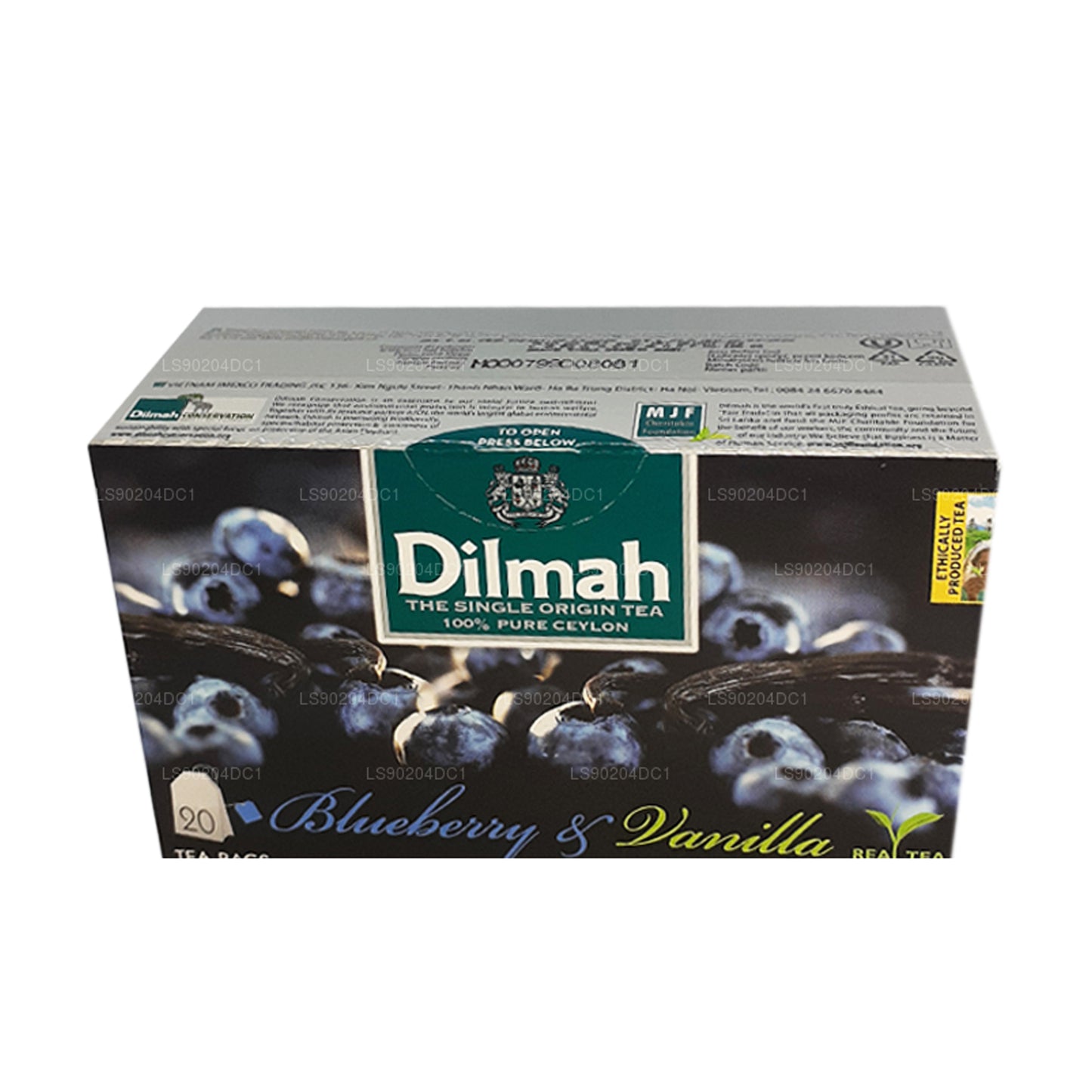 Dilmah Blueberry and Vanilla Flavored Tea (40g) 20 Tea Bags