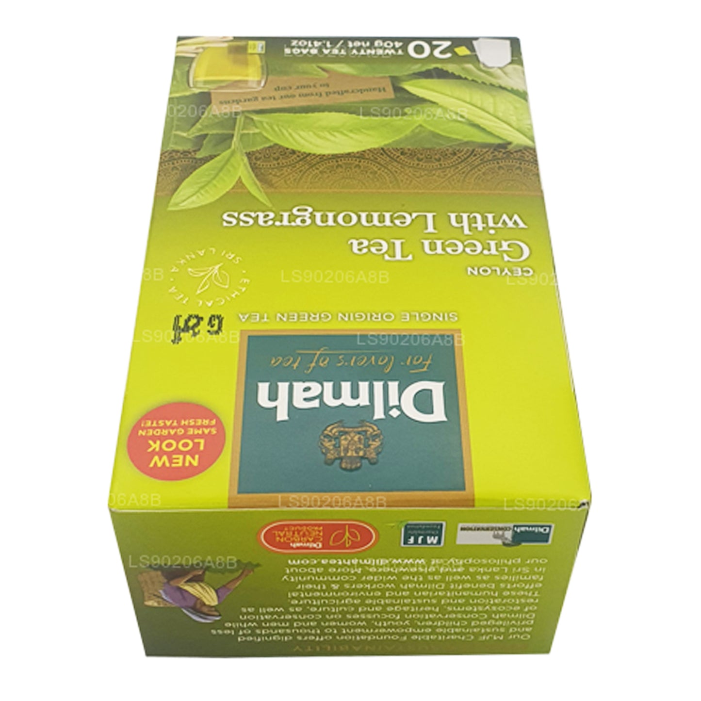 Dilmah Pure Ceylon Green Tea with Lemongrass Tea (40g) 20 Tea Bags