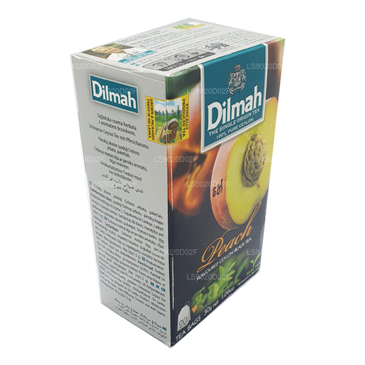 Dilmah Peach Flavored Ceylon Black Tea (30g) 20 Tea Bags