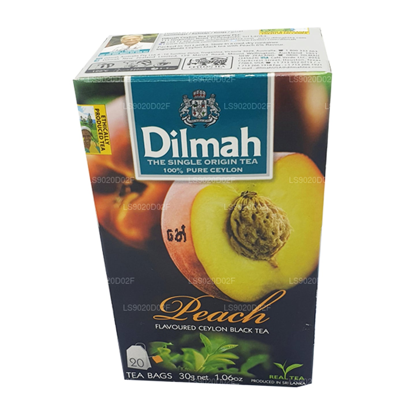 Dilmah Peach Flavored Ceylon Black Tea (30g) 20 Tea Bags