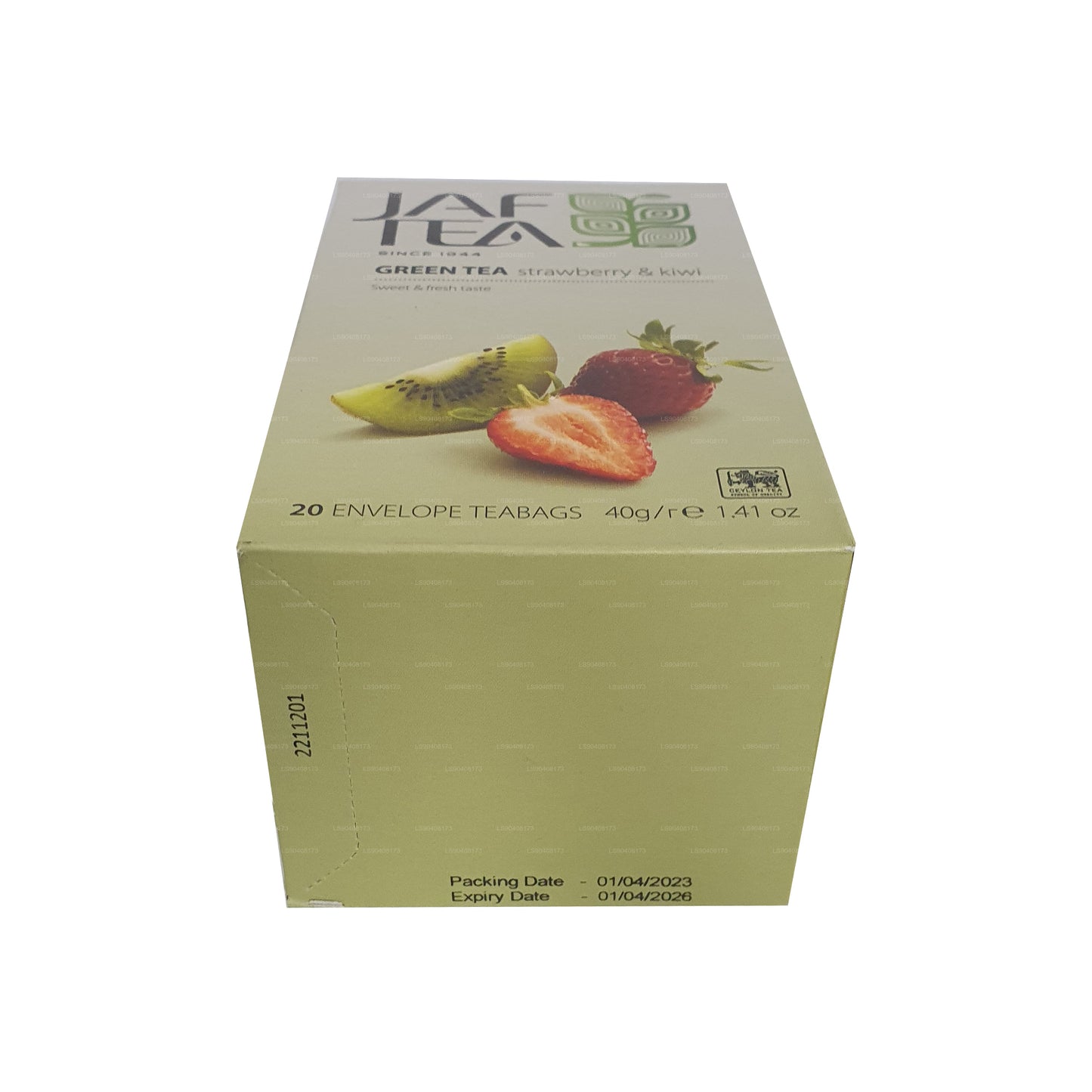 Jaf Tea Strawberry and Kiwi Green Tea (40g) Foil Envelop Tea Bags