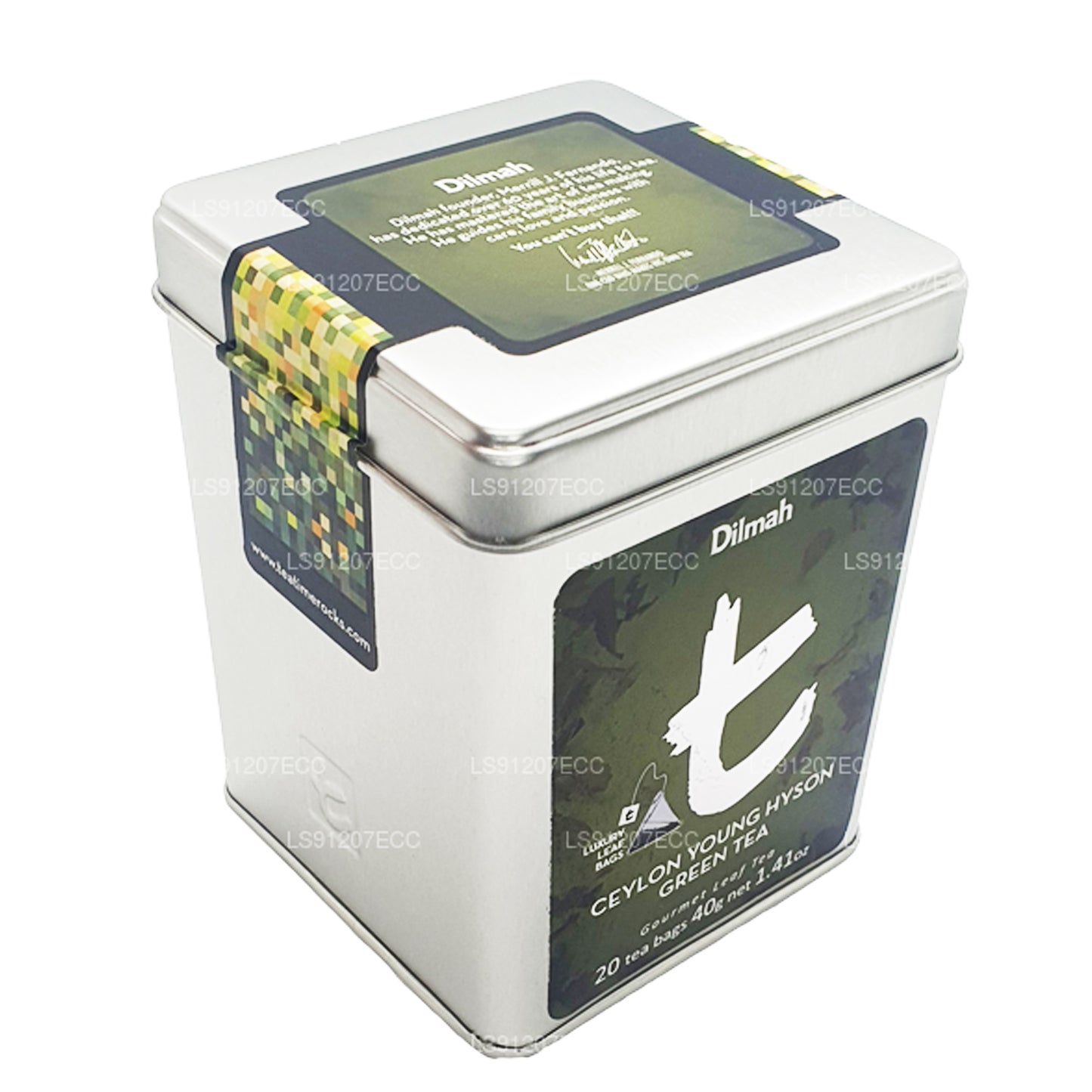Dilmah t-Series Ceylon Young Hyson Green Tea (40g) 20 Tea Bags