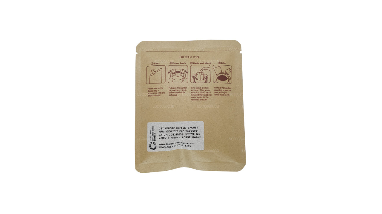 Ceylon arabica ground coffee (Medium roast) Drip coffee sachets (12g)