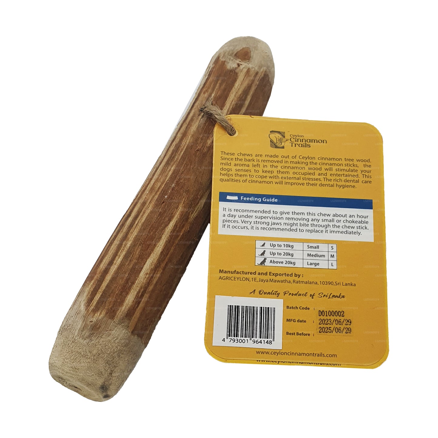 Ceylon Cinnamon Trails Cinnamon Wood Dog Chew