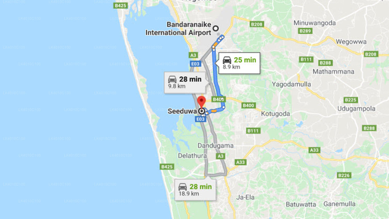 Colombo Airport (CMB) to Seeduwa City Private Transfer
