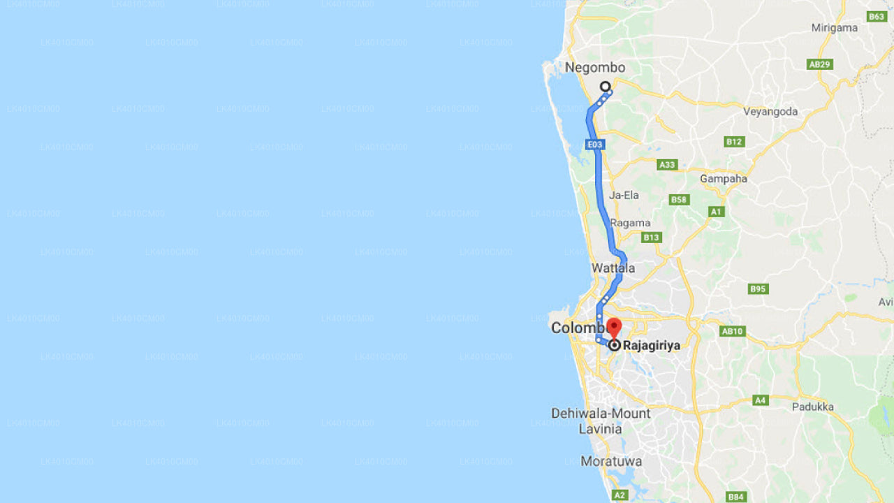 Colombo Airport (CMB) to Rajagiriya City Private Transfer