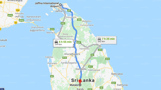 Jaffna (JAF) Airport to Matale City Private Transfer