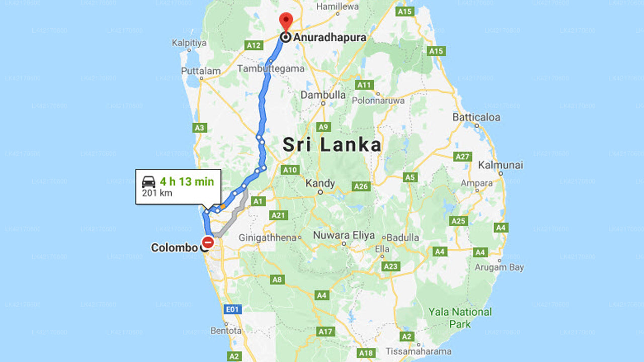 Colombo City to Anuradhapura City Private Transfer