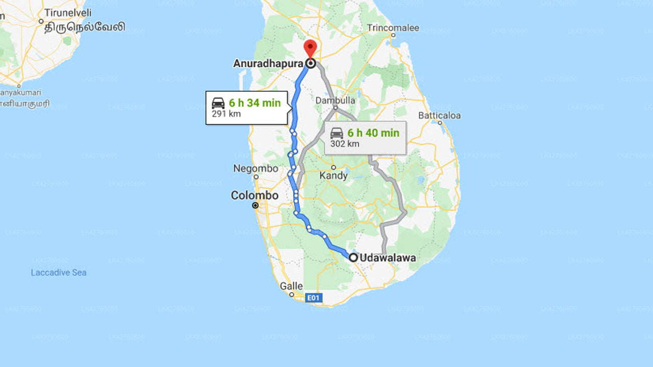 Udawalawe City to Anuradhapura City Private Transfer