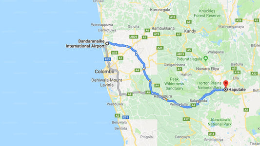 Transfer between Colombo Airport (CMB) and The Romance Valley, Haputale