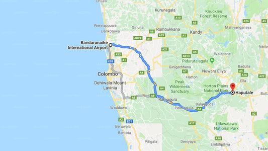 Transfer between Colombo Airport (CMB) and Olympus Plaza Hotel, Haputale
