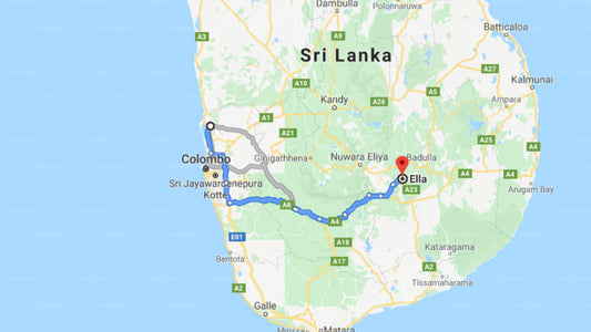 Transfer between Colombo Airport (CMB) and Waterfalls Homestay Guesthouse, Ella