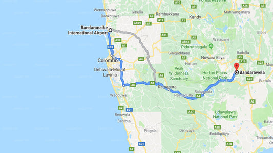 Transfer between Colombo Airport (CMB) and Dell Holiday Home, Bandarawela