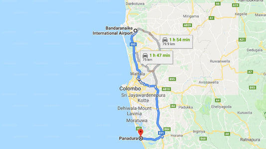 Transfer between Colombo Airport (CMB) and Lotus Grand Villa, Panadura