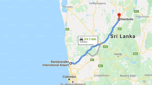 Transfer between Colombo Airport (CMB) and Elephant Stables, Dambulla