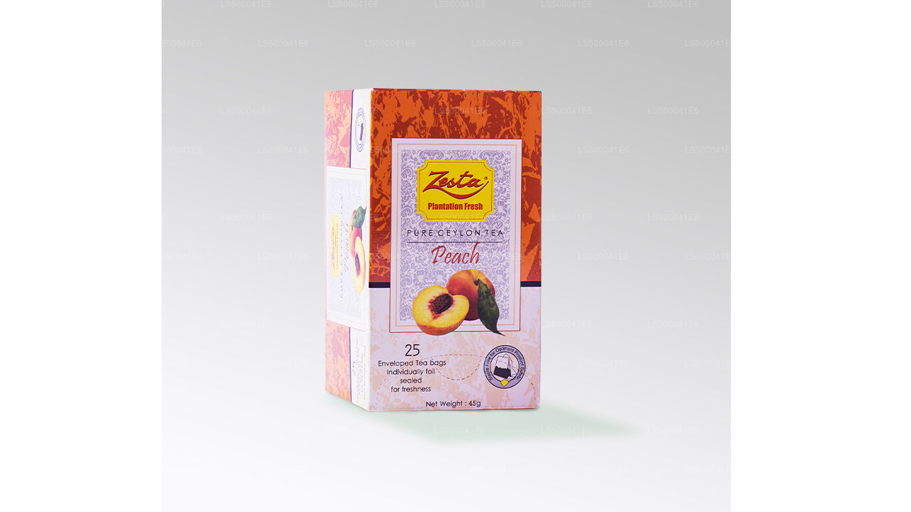 Zesta Peach Black Tea – 25 Tea Bags (45g)