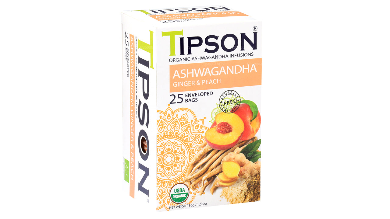 Tipson Tea Organic Ashwagandha With Ginger & Peach (30g)