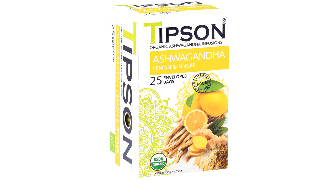 Tipson Tea Organic Ashwagandha With Lemon & Ginger (30g)