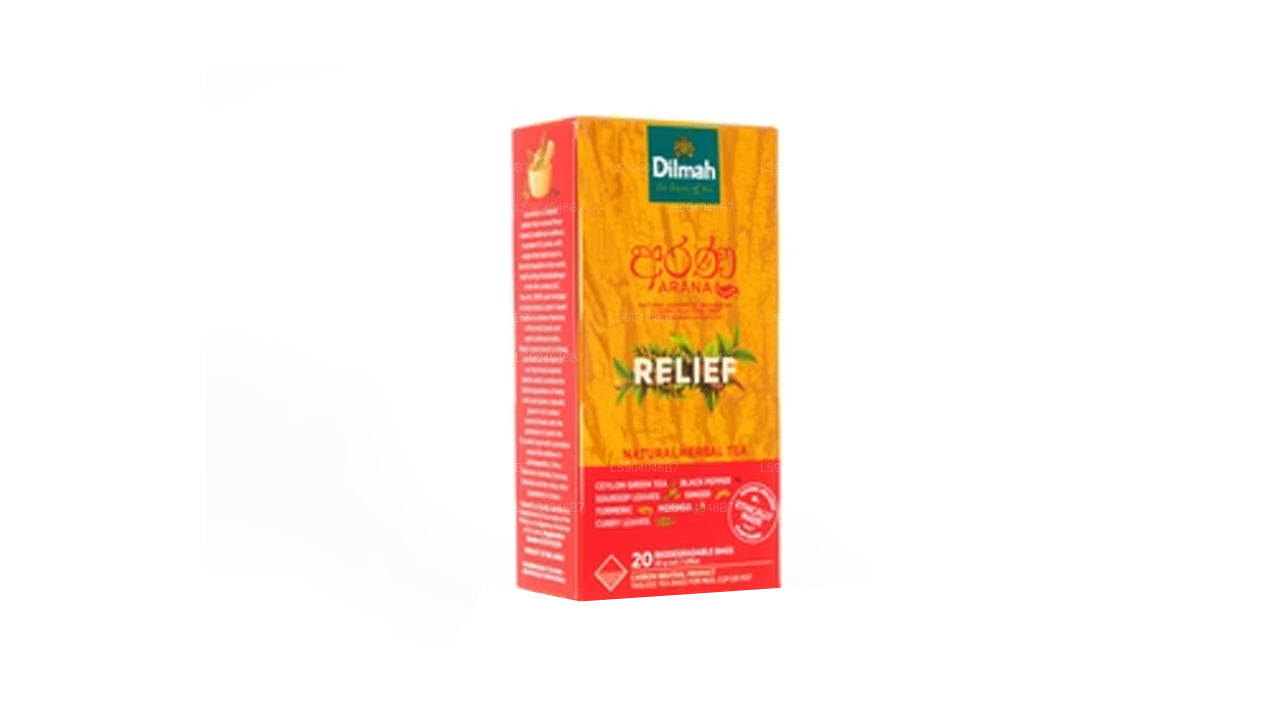 Dilmah Arana Relief Natural Herbal Green Tea (20 Tagless Tea Bags)