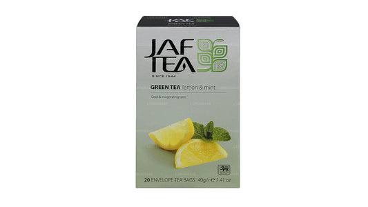 Jaf Tea Pure Green Collection Green Lemon & Mint Foil Envelop Tea Bags (40g)