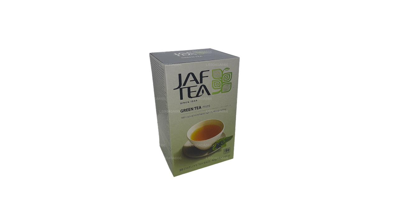 Jaf Tea Pure Green Collection Green Tea Mint Foil Envelop Tea Bags (40g)