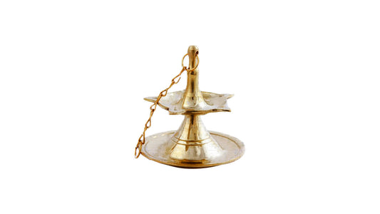 Sri Lankan Traditional Brass Hanging Oil Lamp (Design A)