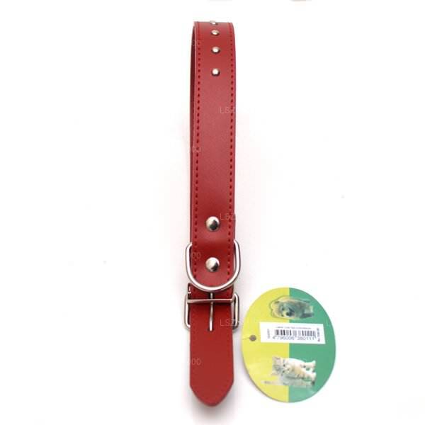 Leather Collar Red (2.5Cm x 52Cm)