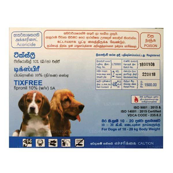 Tixfree Spot On, Dog 10 20 Kg (3 Packs)